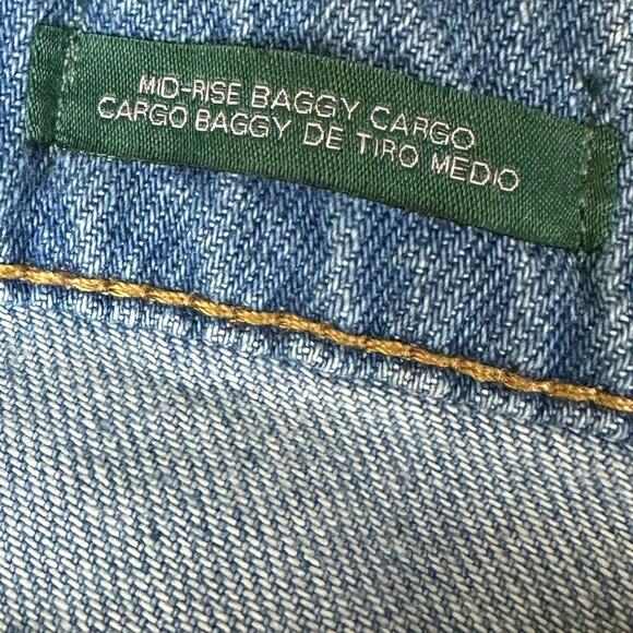 Wild Fable Mid Rise Baggy Cargo Light Blue Denim Jeans Size 4 - Picture 4 of 4